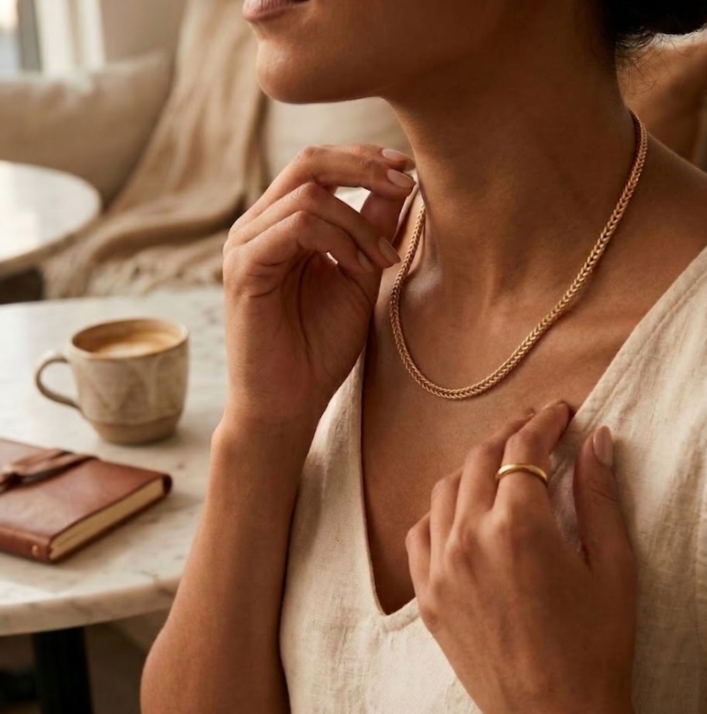 Cadena Tejido Escama para Mujer en Oro Laminado 18k