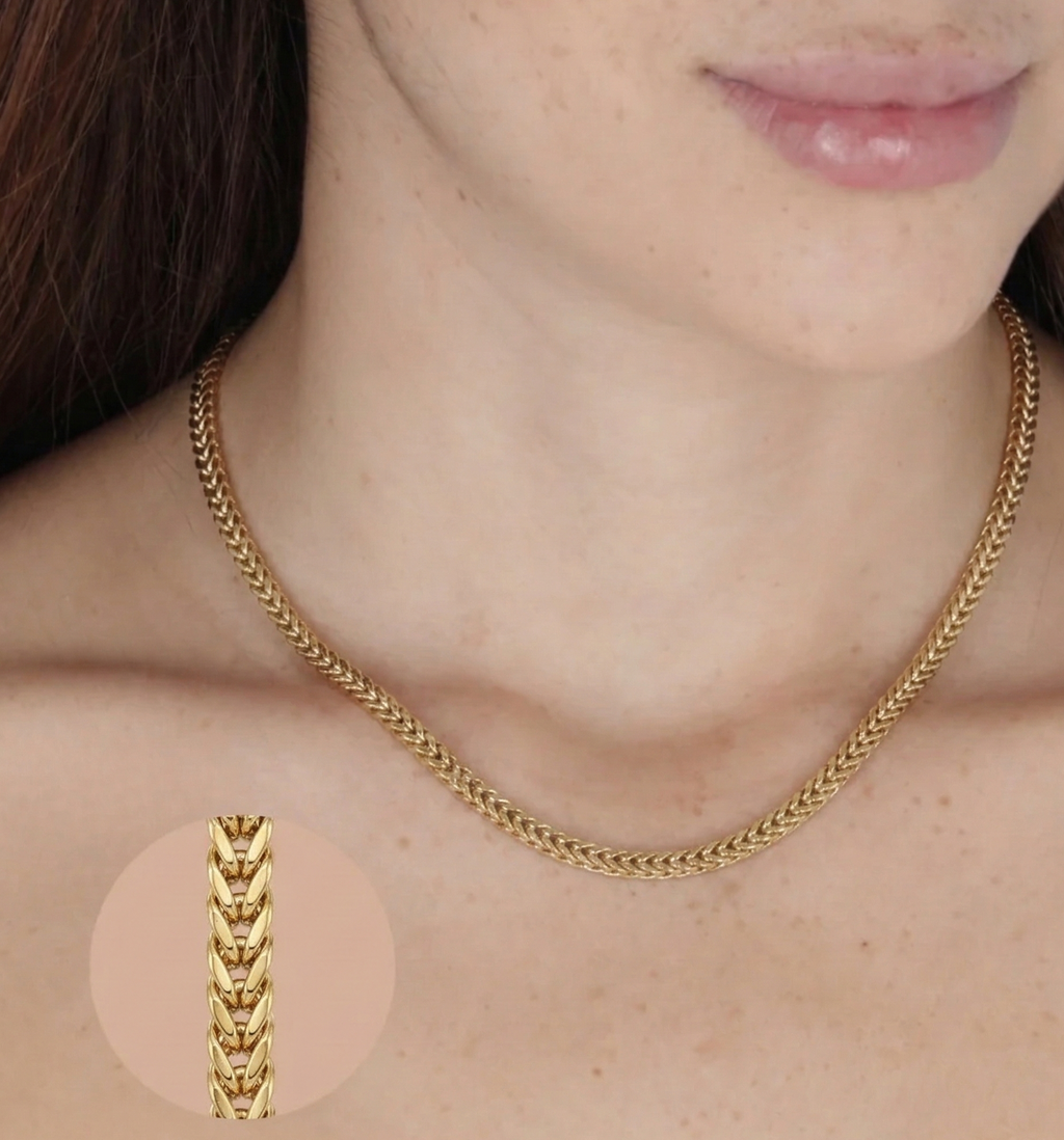 Cadena Tejido Escama para Mujer en Oro Laminado 18k