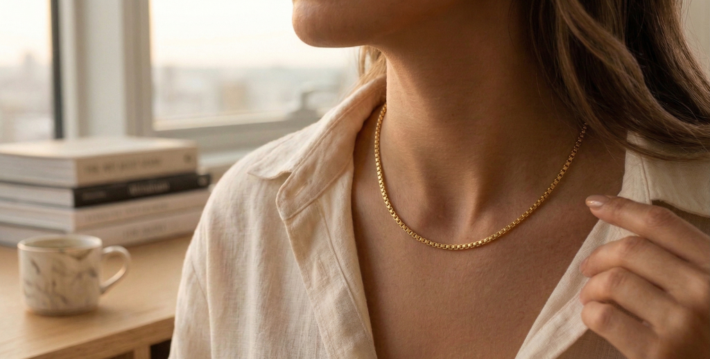 Cadena Veneciana para Mujer en Oro Laminado 18k
