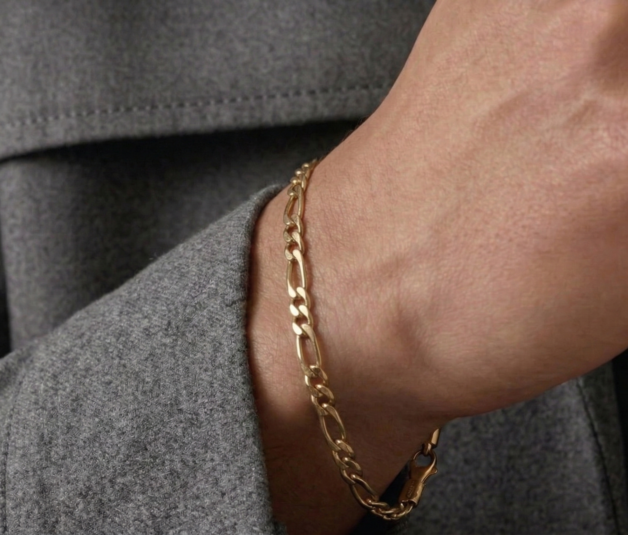 Pulsera Estilo Cartier para Hombre en Oro Laminado 18k (3mm)