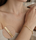Pulsera Grabada en Oro Laminado 18k (3mm)