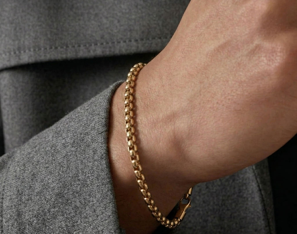 Pulsera Veneciana para Hombre en Oro Laminado 18k (4mm)