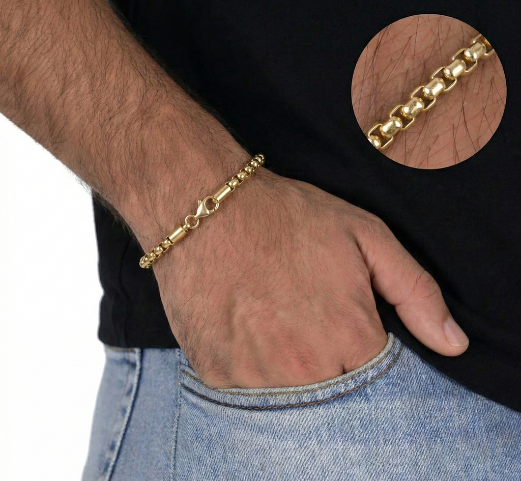 Pulsera Veneciana para Hombre en Oro Laminado 18k (4mm)
